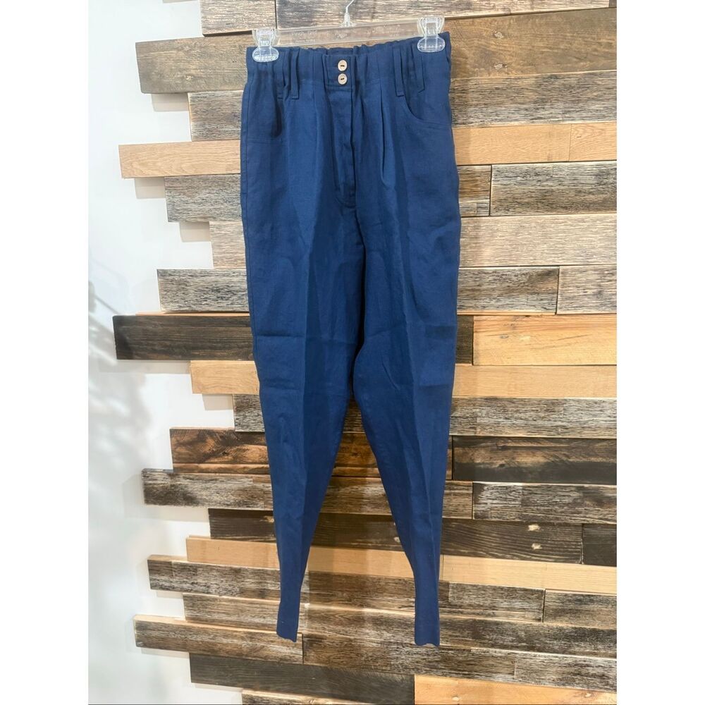 NotPerfectLinen new Doolin in admiral blue linen boho relaxed pants size S/M